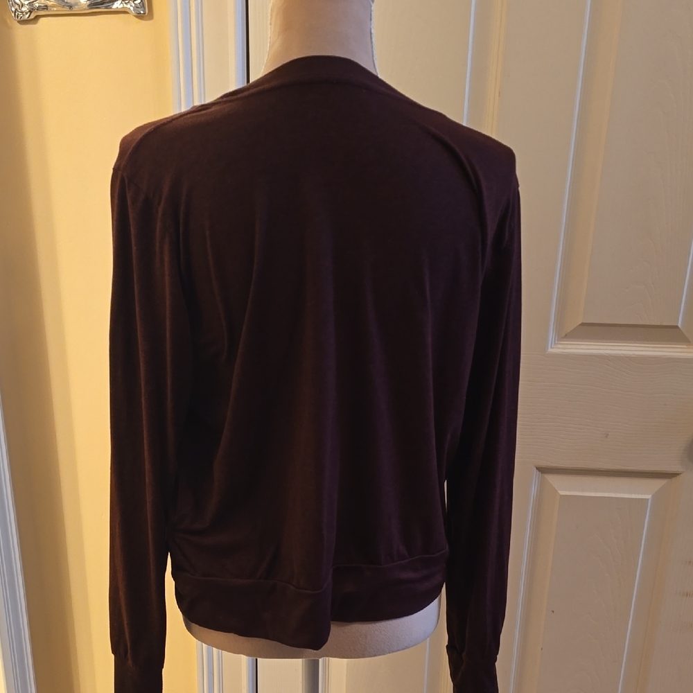 Women's Long Sleeve Crewneck Top in Plum - Picture 2 of 7